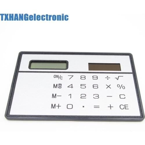 8 Digits Ultra Thin Mini Slim Credit Card Solar Power Pocket Calculator White diy electronics