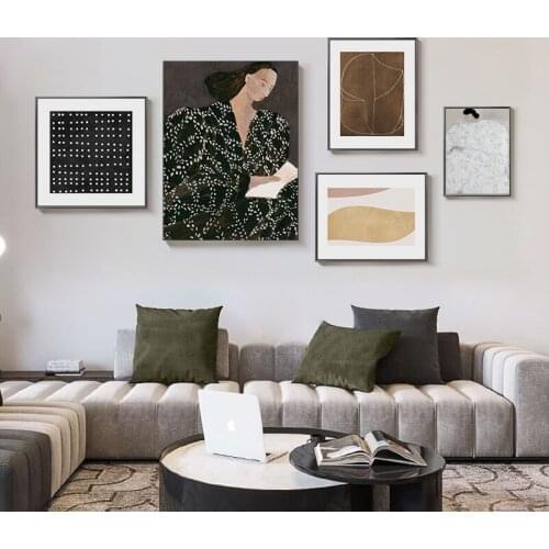 Abstract Geometric Lines Figures Canvas Painting Wall Art Nordic Posters and Prints Wall Pictures for Living Room Decoration