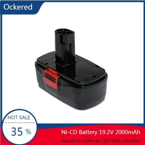 Ockered Black and Red Rechargeable Tool Battery 2000mAh 19.2V Replacement Battery for Craftsman 315115410 31511485 130279005