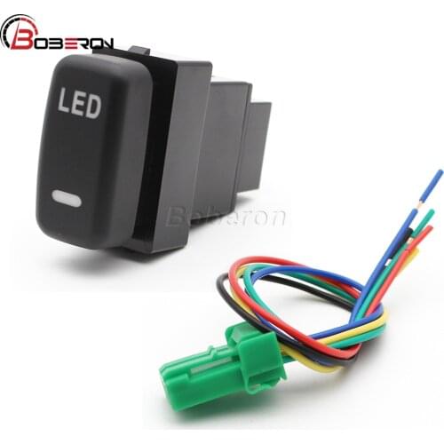 Car LED Light Switch Button With Wire For Mitsubishi Pajero V73 V93 V97