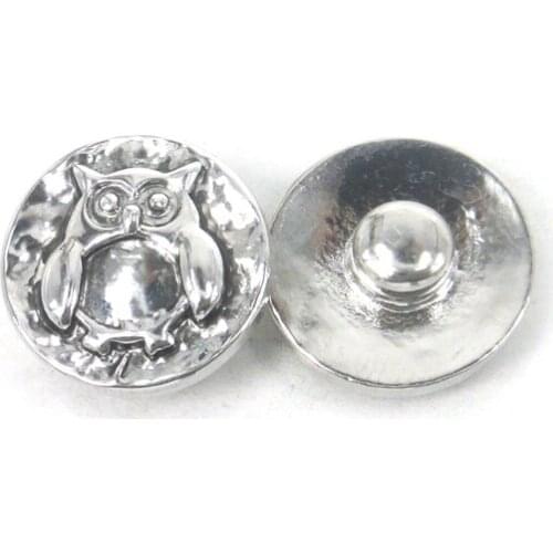 Free shipping Mini 1.2cm alloy cute owl charm DIY snap button metal charms