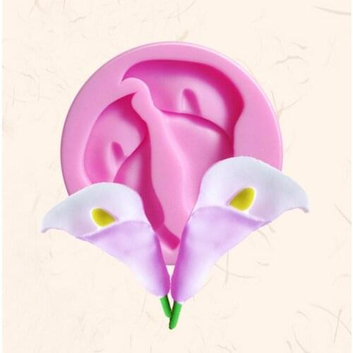 Free Shipping Kitchen DIY Creative 3D DIY Fondant Cake Fondant Lilies Silicone Mold Silicone Mold Chocolate Cake Mold A798