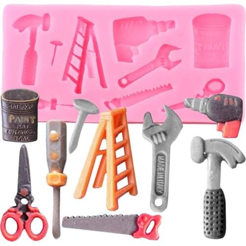 Household Screws Hammer Wrench Silicone Mold Chocolate Fondant Mould Cake Decorating Tools Houseware Resin Clay Candy ​Molds