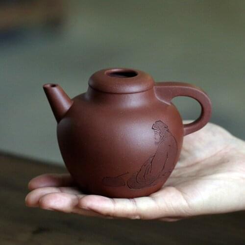 Monohydrate hall of yixing recommended all hand money trough yuanqu pot collection 345 ml tea sets