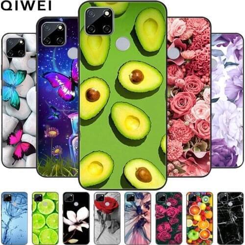 For OPPO Realme C25 Case Flowers Soft Silicone Phone Back Cover For Realme C25 6.5'' C 25 Cases ReameC25 RMX3193 Shells Coque