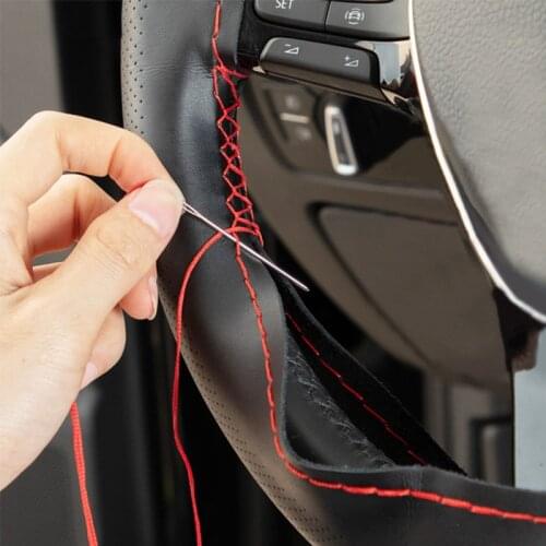 Top Genuine Leather Steering Wheel Cover Breathable Design/Auto Steering-Wheel Braid Case fit car suv diameter 38cm