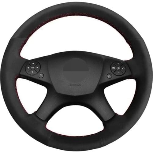 Car Steering Wheel Cover DIY Soft Black Suede For Mercedes Benz W204 C-Class C280 C230 C180 C260 C200 C300 2007 2008 2009 2010