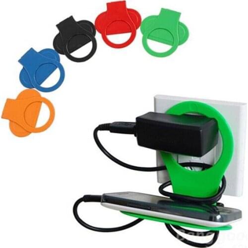 Holder Hangs Charger Charging Rack Foldable Cable Storage For Mobile Phone Random color Wall Plug Socket for Charger Universal