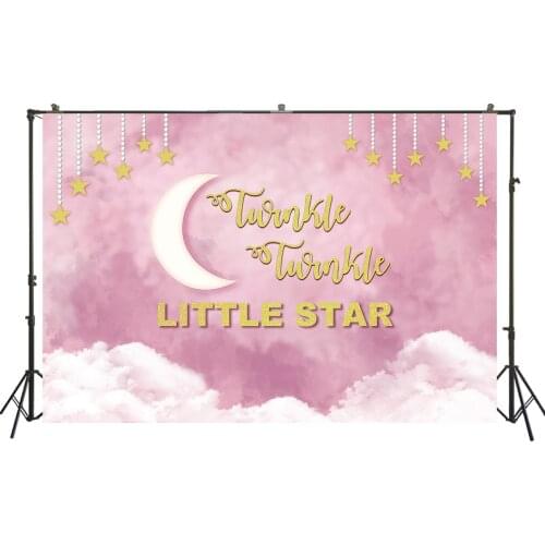 HUAYI Photography Backdrop Birthday Party Dessert Decor Photo Background Princess Twinkle Little Star Baby Shower BackdropW-3370