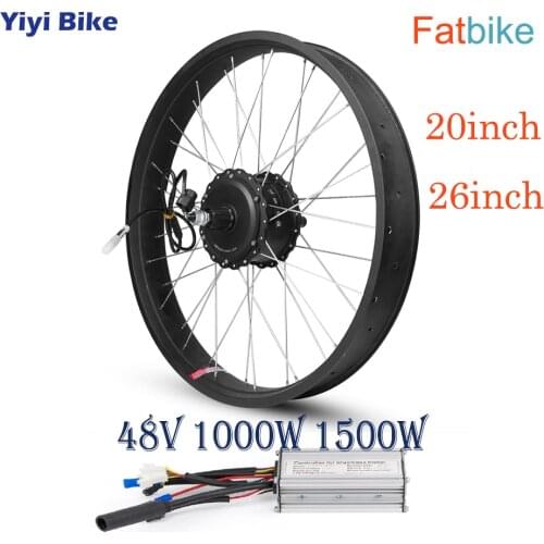 48V 1000W 1500W Electric Snow Bike DC Motor Brushless Motor Controller Conversion Kit 20 26 inch 700C Bicicleta Fat Motor Wheel