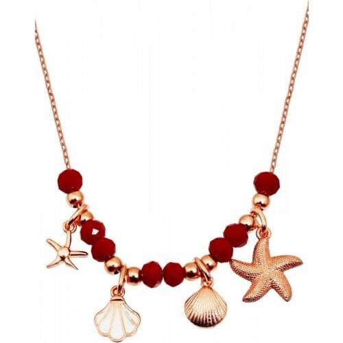 Argentum Concept-Sea Creatures Themed Silver Design Stone Necklace-N151401