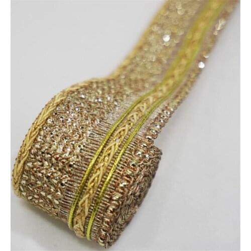 1 lot = 2 yards wire braided ribbon, DIY clothing accessories 5cm Webbing, lace, shoes&hats decoration materials, ethnic style