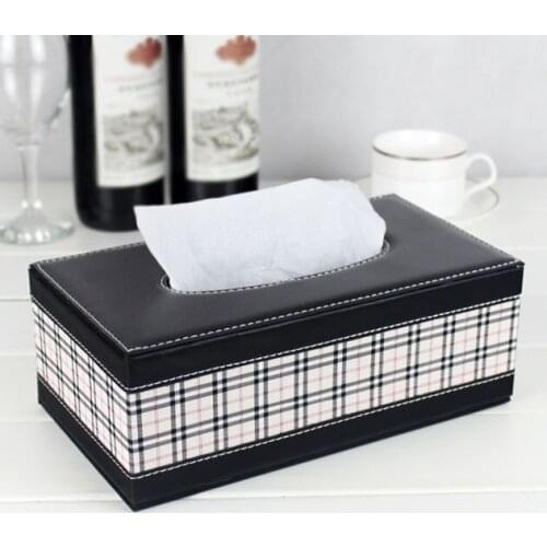 Fashion PU leather tissue box paper box car household table napkin paper box