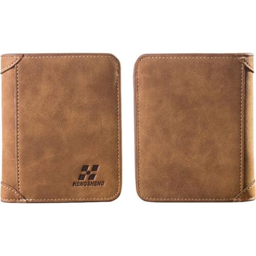 Mens Luxury Soft Business Leather Bifold Wallet Credit Card Holder Purse Short Slim Male Purses Money Clip