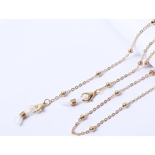 New Fashion Korean Unisex Necklace Mask Hanging Chain Eyeglasses Metal Pearl Chain Plating Gold Silver Lanyards 70CM