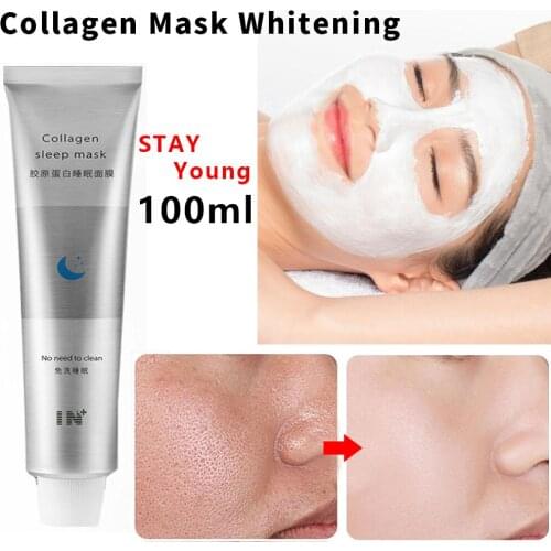 New 100ml Ollagen Jelly Mask Gelly Wash-free Moisturizing Smearing Type Hydrating Shrinking Pores Sleeping Mask Cosmetics Makeup