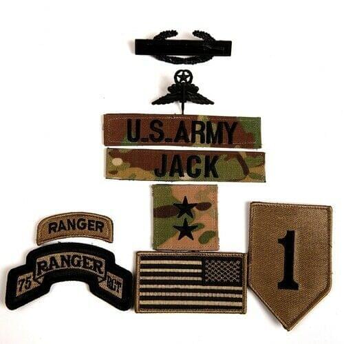 US ARMY 1TH infantry DIVISION MAJOR GENERAL RANK BADGES INSIGNIA CP CAMO CAMOUFLAGE FULL SET 006
