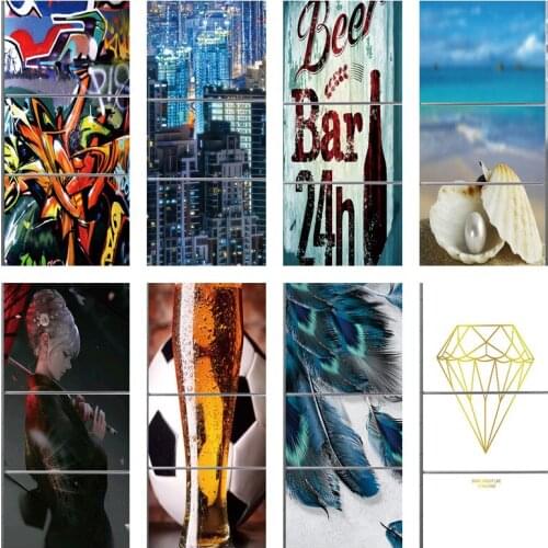 Modern City Vinyl Freezer Stickers Beer Game Waterproof Diamond Peel and Stick Fridge Wallpaper Refrigerator Home Design Posters