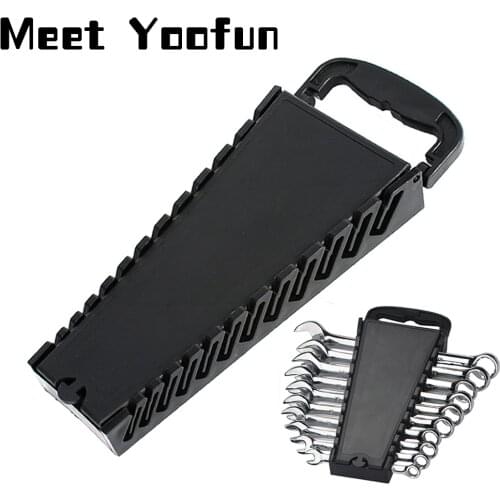22 Slot Standard Wrench Storage Rack Clip Holder Plastic Rail Tray Spanner Tools Organizer Bag Garage Wrenches Keeper