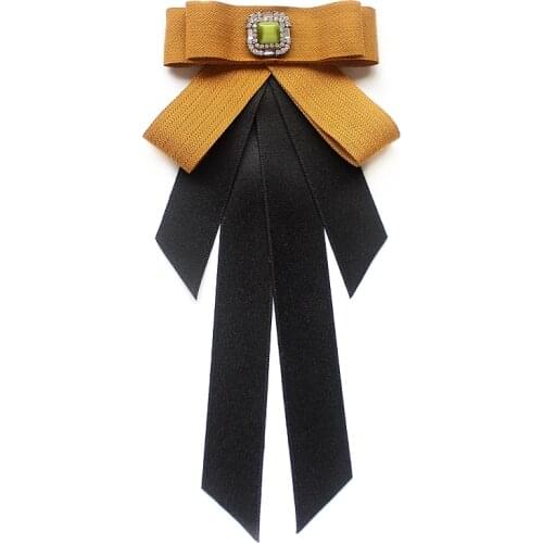 Fashion Ribbon Neck Tie For Women Brooch Collar Necktie Accessories Corsage Pins Shirt Collar Neck Tie Bowknot Brooches Gravata