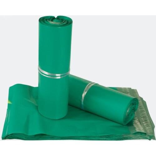 100Pcs 7 Sizes Poly Mailer Green Plastic Envelope Self Adhesive Seal PE Courier Bag Business Express Bags Shoes Packing Pouches