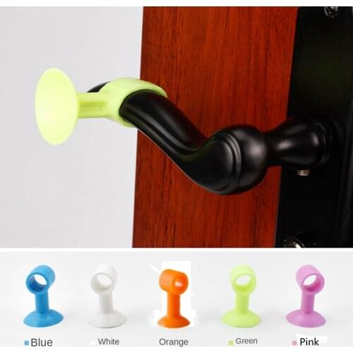 2Pcs Silicone Doorknob Free of Punch Wall Mute Crash Pad Household Door Cabinet Handle Lock Silencer Collision Cushion Stopper