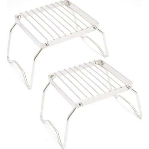 New 2 Pack Mini Pocket BBQ Grill Portable Stainless Steel BBQ Grill Folding Grill Barbecue Accessories for Home Park Camping