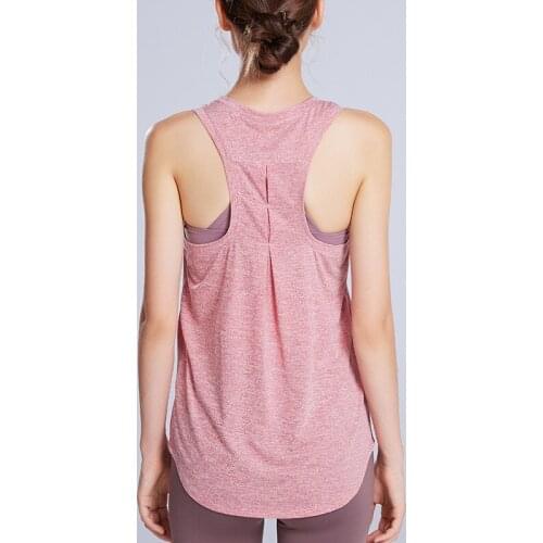 2020 Breathable Quick-Dry Sleeveless O-Neck Running Tank Tops Yoga Exercise T-shirt Loose Fitness Sport Tees Top