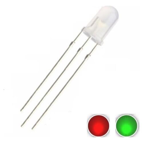 30pcs 5mm 3Pin Diffused two Bi-Color Red & Green Light Common Anode Led Diode