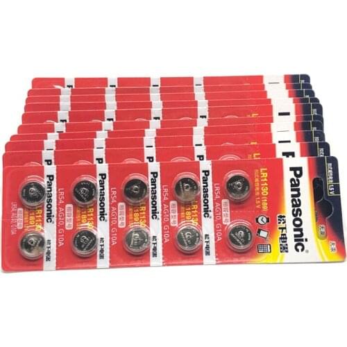 300pcs/lot New Original Battery For Panasonic LR54 189 AG10 L1131 LR1130 G10 V10GA 389 Alkaline Button Cell Coin Batteries LR 54