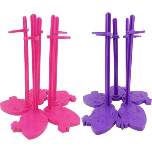 5 Pcs Plastic Doll Display Stands Pink Purple Model Supporting Holder Dress Up Accessories for Monster High Doll DIY Kid Toy