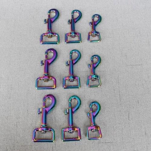 50 Pcs/Lot 15mm 20mm 25mm Colourful Metal Safety Strong ClipsDog Leash Carabiner Snap Hook DIY Key Chain Clasps Sewing