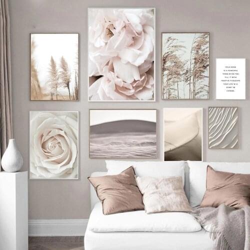 5D Diamond Painting Scandinavian Poster Desert Landscape Diamond Embroidery Reed Flower Cross Stitch Kit Mosaic Home Decoration