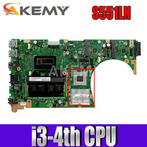 Akemy For ASUS S551LN Laotop Mainboard S551 S551L S551LB S551LN R553L Motherboard with GT840/V2G I3-4010 CPU 4G RAM