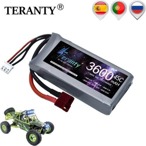 7.4V 2700mah 3200mah 3450mah 3600mAh RC Car Lipo Battery For Wltoys 12428 12423 RC Car part 2s 7.4v Battery for feiyue 03 Q39
