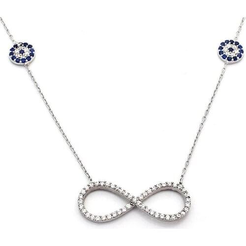 Infinity Design with Evil Eye Beaded Women Necklace