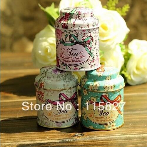 Free Shipping! 3pcs/lot New Fashion Tin Tea caddy metal Can with Printing Tea Canister Multi-Use Storage Jar