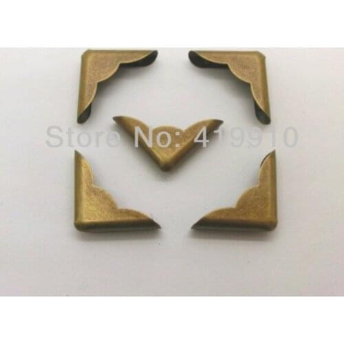 Free Shipping-100PCs Antique Bronze Book Scrapbooking Albums Menus Folders Triangle 23x17mm J1321