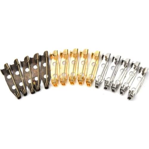 50 PCs Silvery White Brooch Pins 20mm Brooch Safety Lock Pin Fashion Simple DIY Brooch Jewelry Accessory Parts