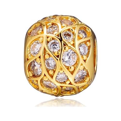 CKK Silver 925 Jewelry Shine Sparkling Pattern Charm Fits Original Bracelets Sterling Silver Beads