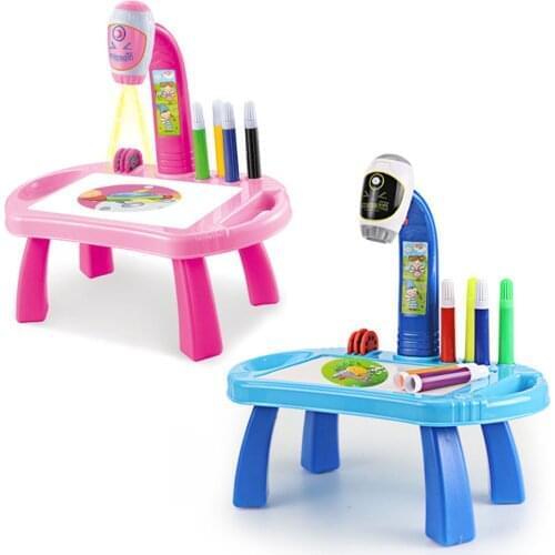 Children Painting Projector Toy Lightweight Led Projector Art Drawing Table Toys Kids Painting Board Desk Arts Crafts Board Game