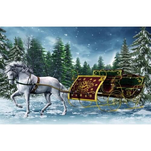 Forest Xams photo background vinyl fairy carriage girls photography backdrops for photographer studio kits fotografia LV-1236