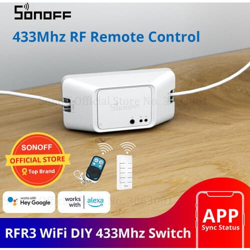 Hot Sale SONOFF RF R3 WiFi Switch,Smart On Off Light Switches Support APP/433 RF/Voice Remote Control Universal DIY Module