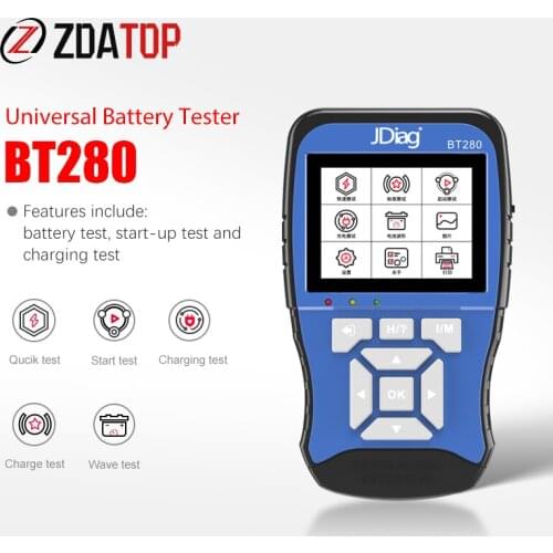 JDiag BT280 Universal Battery tester for cars trucks boats motorcycle etc professional battery analyzer