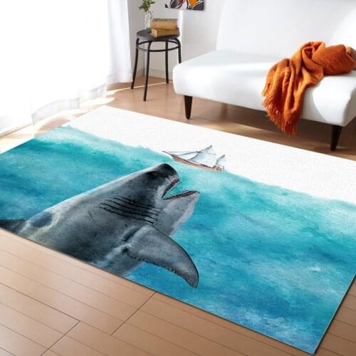 Oceans Sharks Sailing Carpet Bedroom Room Bedside Blanket Rug for Living Room Cloakroom Carpet Bedroom Decor
