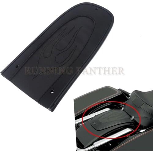 For 97-17 Harley FLHR FLHT FLTR FLHX 2004-2016 Flame Stitch Leather Rear Fender Bib Cover Pad