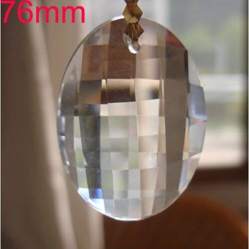 6pcs /lot 76mm Egg-shaped Chandelier Crystal Parts Hanging Crystal Drop Prism Lamp Part Suncatcher Free Shipping
