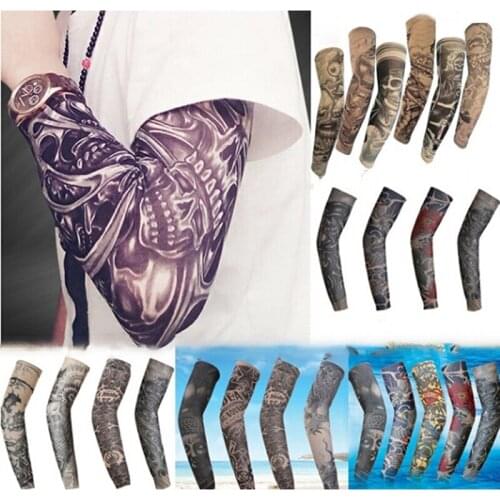 Fashion Tattoo Sleeves Sunscreen Arm Warmer Unisex UV Protection Outdoor Temporary Fake Tattoo Arm Sleeve Warmer Sleeve Mangas