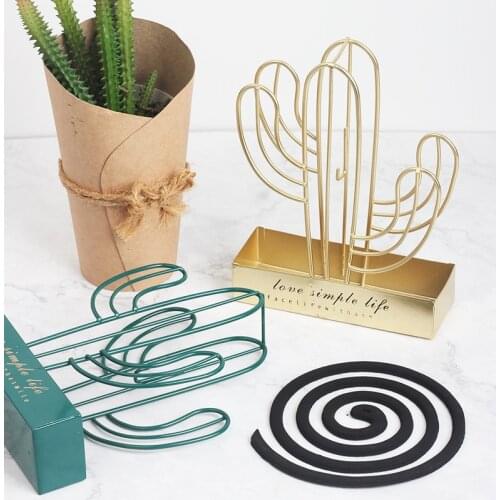 Nordic Retro Cactus Mosquito Coil Holder Mosquito Coil Frame Elegant Home Decoration Sandalwood Mosquito Repellent Coil Holder