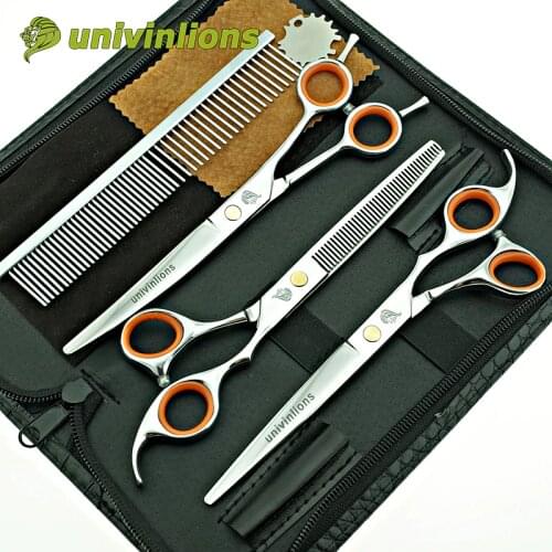 Univinlions 7" cut dog hair scissors pet grooming scissors curved dog cat hair clippers animal clippers dog grooming shears set